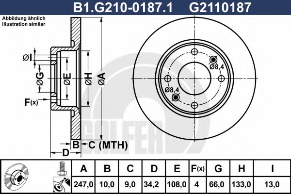 GALFER B1G21001871 Тормозные диски GALFER для PEUGEOT