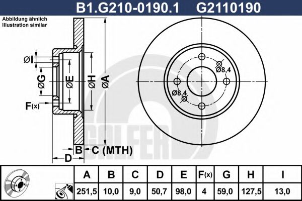 GALFER B1G21001901 Тормозные диски GALFER для FIAT