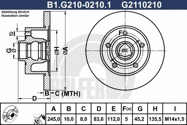 GALFER B1G21002101 Тормозные диски GALFER 