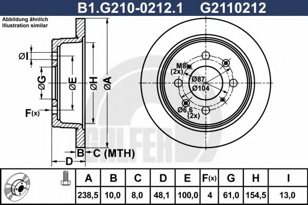 GALFER B1G21002121 Тормозные диски GALFER для HONDA