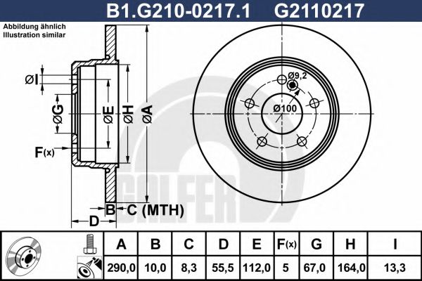 GALFER B1G21002171 Тормозные диски для MERCEDES-BENZ SLK