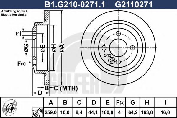 GALFER B1G21002711 Тормозные диски GALFER для MINI