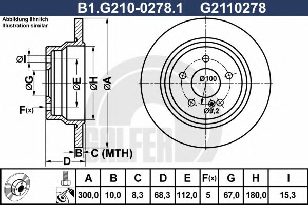 GALFER B1G21002781 Тормозные диски GALFER для MERCEDES-BENZ