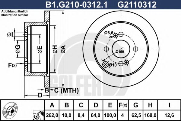 GALFER B1G21003121 Тормозные диски GALFER для HYUNDAI