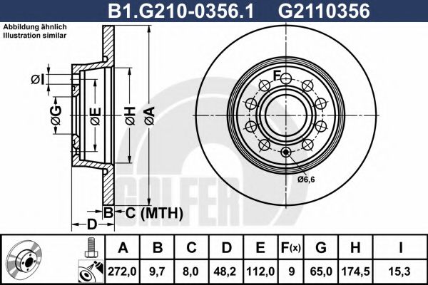 GALFER B1G21003561 Тормозные диски GALFER для SKODA