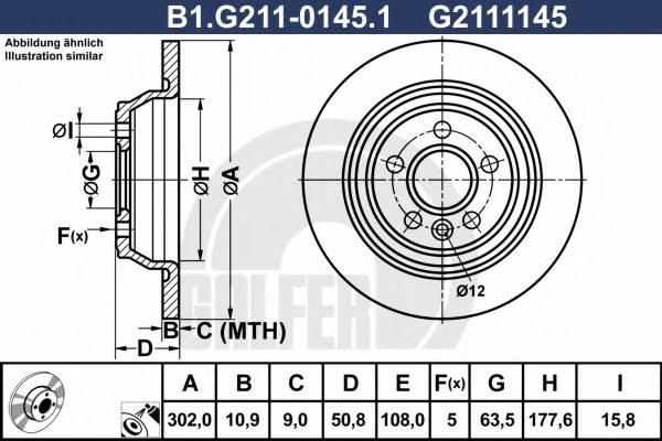 GALFER B1G21101451 Тормозные диски для LAND ROVER