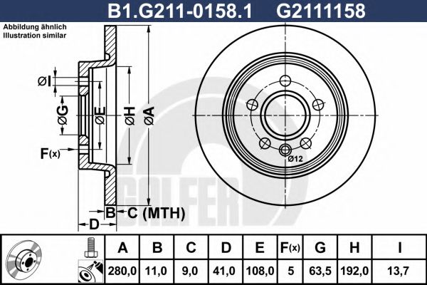 GALFER B1G21101581 Тормозные диски для VOLVO C70