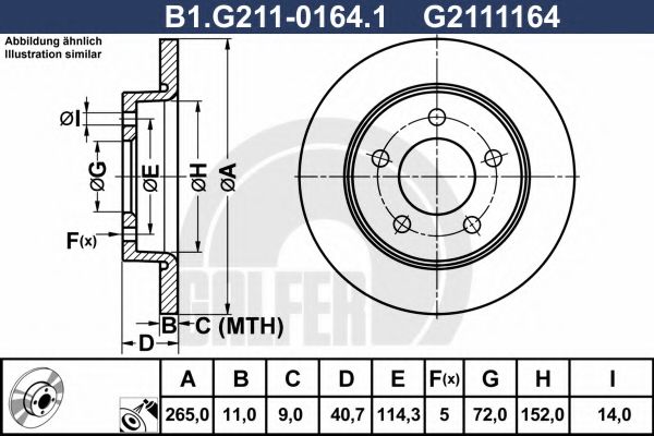 GALFER B1G21101641 Тормозные диски для MAZDA 3