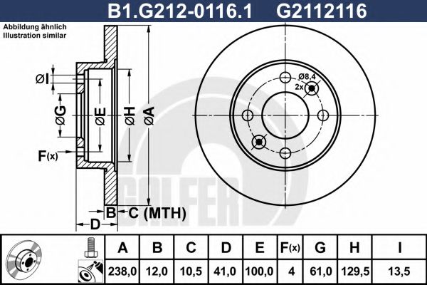 GALFER B1G21201161 Тормозные диски для RENAULT CLIO