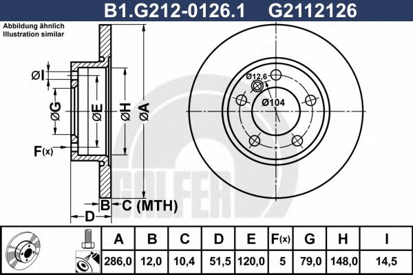 GALFER B1G21201261 Тормозные диски для BMW Z3