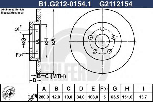 GALFER B1G21201541 Тормозные диски для JAGUAR X-TYPE