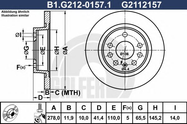 GALFER B1G21201571 Тормозные диски GALFER 