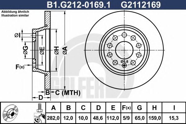 GALFER B1G21201691 Тормозные диски для SEAT