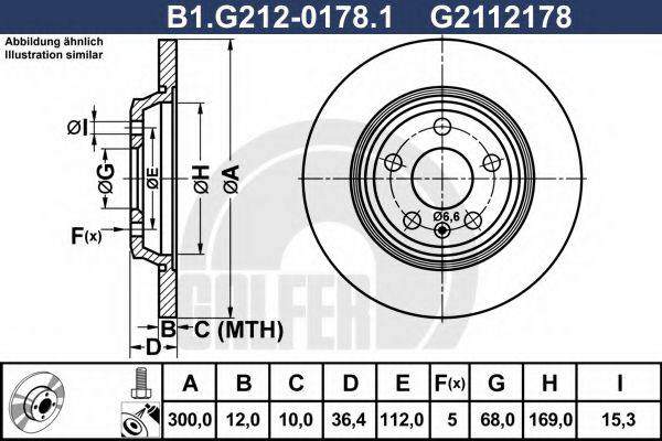 GALFER B1G21201781 Тормозные диски для AUDI Q5