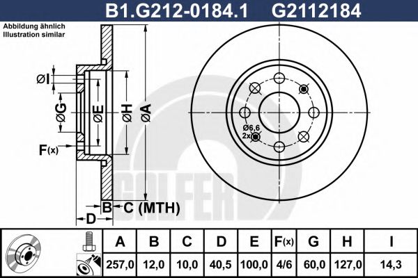 GALFER B1G21201841 Тормозные диски GALFER для FIAT