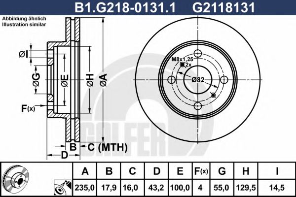 GALFER B1G21801311 Тормозные диски GALFER 