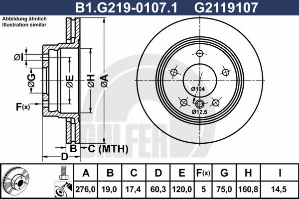 GALFER B1G21901071 Тормозные диски GALFER для BMW