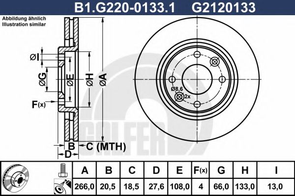 GALFER B1G22001331 Тормозные диски GALFER для PEUGEOT