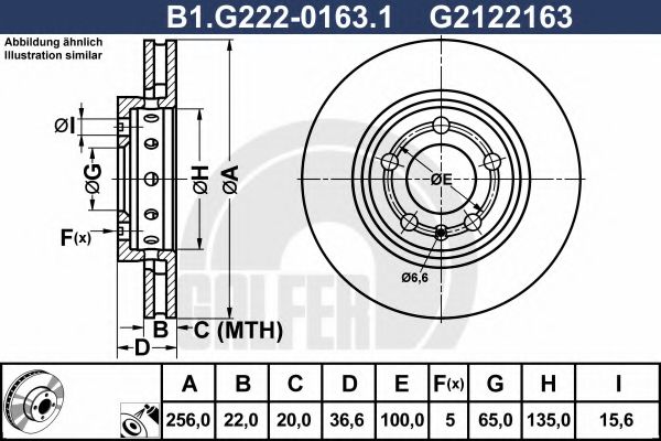 GALFER B1G22201631 Тормозные диски GALFER для VOLKSWAGEN