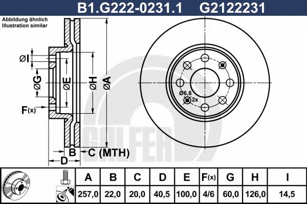 GALFER B1G22202311 Тормозные диски для FIAT