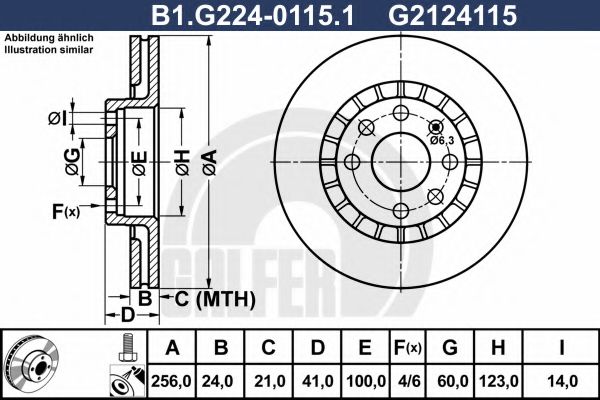 GALFER B1G22401151 Тормозные диски для OPEL KADETT