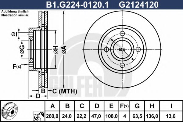 GALFER B1G22401201 Тормозные диски GALFER для FORD