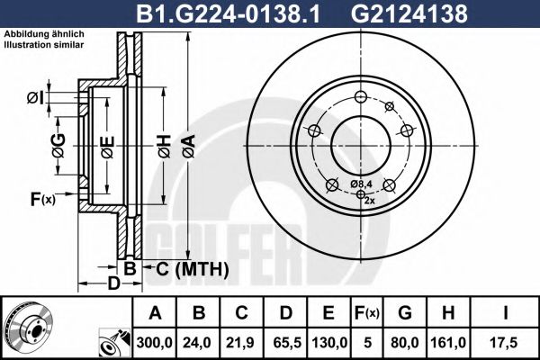 GALFER B1G22401381 Тормозные диски GALFER для FIAT