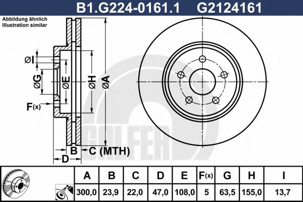 GALFER B1G22401611 Тормозные диски для JAGUAR