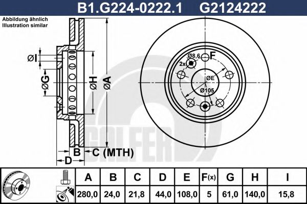 GALFER B1G22402221 Тормозные диски GALFER для MERCEDES-BENZ