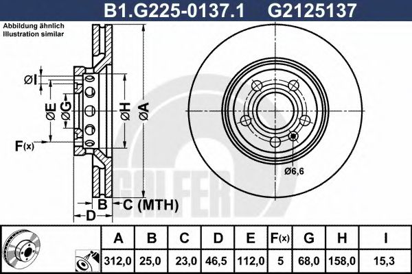 GALFER B1G22501371 Тормозные диски GALFER для SEAT