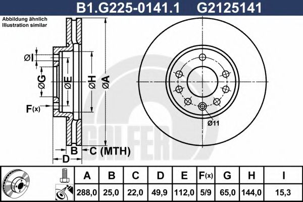 GALFER B1G22501411 Тормозные диски GALFER для FIAT