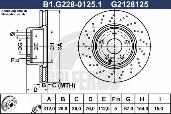 GALFER B1G22801251 Тормозные диски GALFER для MERCEDES-BENZ