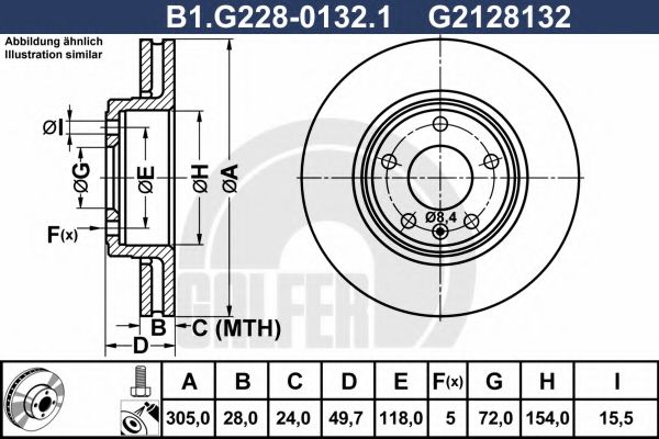 GALFER B1G22801321 Тормозные диски для NISSAN PRIMASTAR