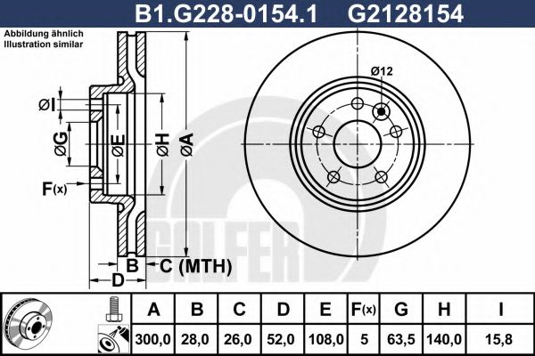 GALFER B1G22801541 Тормозные диски для VOLVO V60