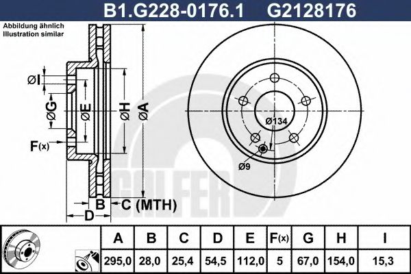 GALFER B1G22801761 Тормозные диски GALFER для MERCEDES-BENZ