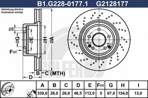 GALFER B1G22801771 Тормозные диски GALFER для MERCEDES-BENZ