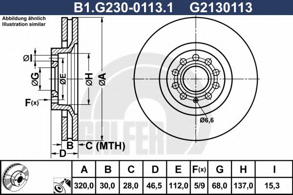 GALFER B1G23001131 Тормозные диски GALFER для SEAT