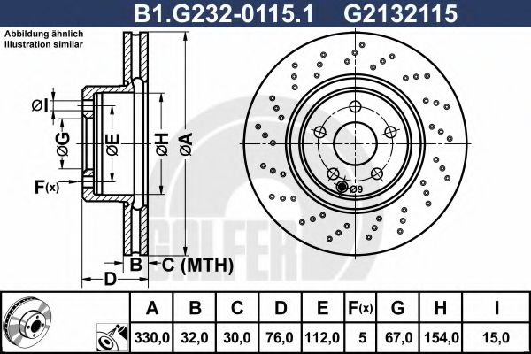 GALFER B1G23201151 Тормозные диски GALFER для MERCEDES-BENZ