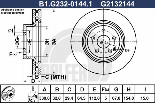 GALFER B1G23201441 Тормозные диски для MERCEDES-BENZ CLS