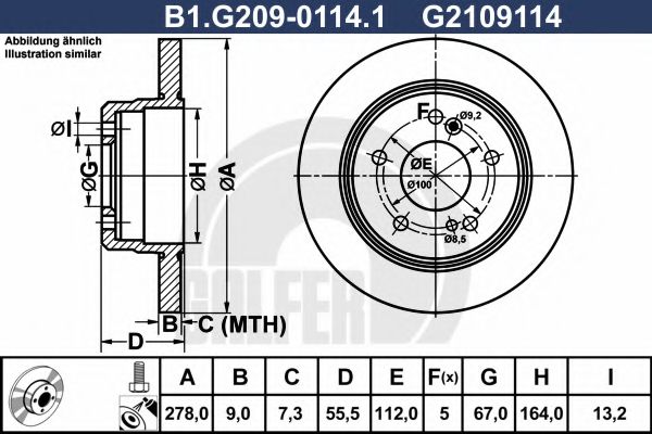 GALFER B1G20901141 Тормозные диски GALFER для CHRYSLER