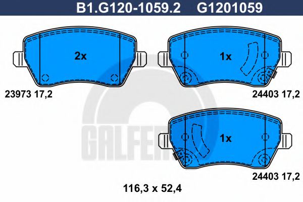 GALFER B1G12010592 Тормозные колодки для OPEL AGILA