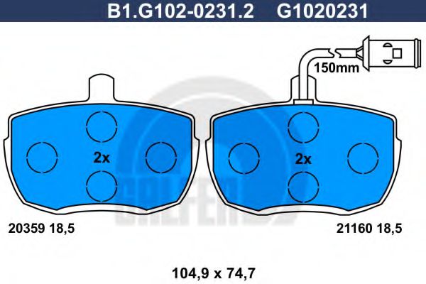 GALFER B1G10202312 Тормозные колодки GALFER 