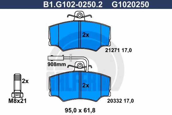 GALFER B1G10202502 Тормозные колодки GALFER для ALFA ROMEO
