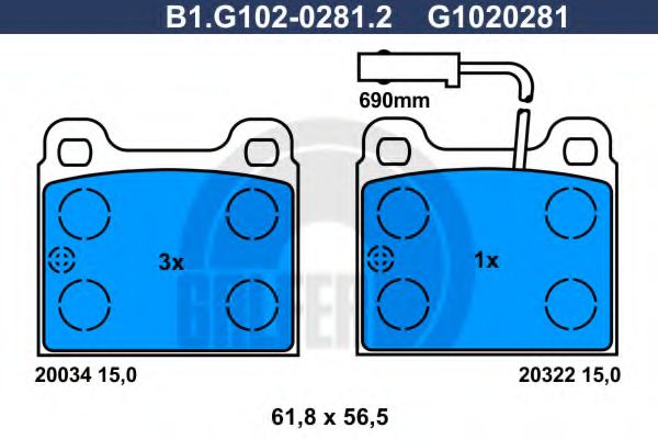 GALFER B1G10202812 Тормозные колодки GALFER 