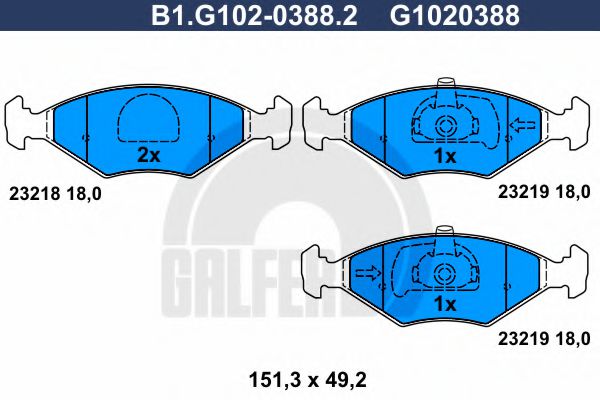 GALFER B1G10203882 Тормозные колодки GALFER для FIAT