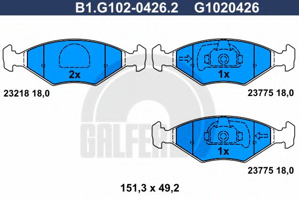 GALFER B1G10204262 Тормозные колодки GALFER для FIAT