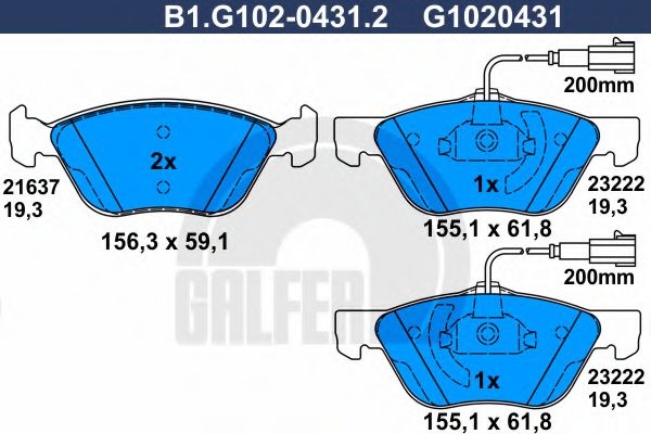 GALFER B1G10204312 Тормозные колодки GALFER 