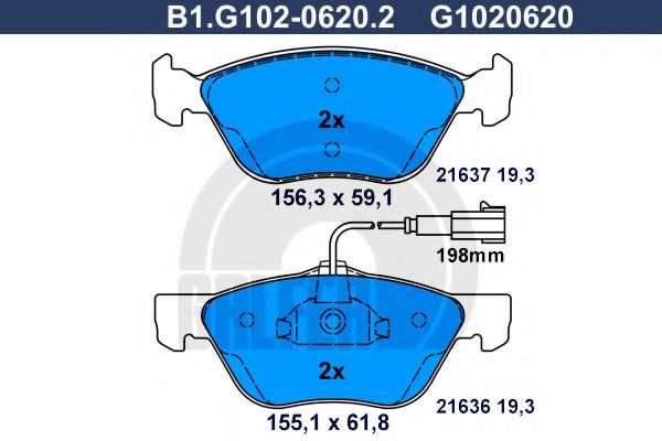 GALFER B1G10206202 Тормозные колодки GALFER для ALFA ROMEO