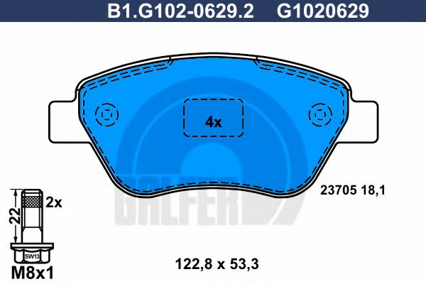 GALFER B1G10206292 Тормозные колодки GALFER 