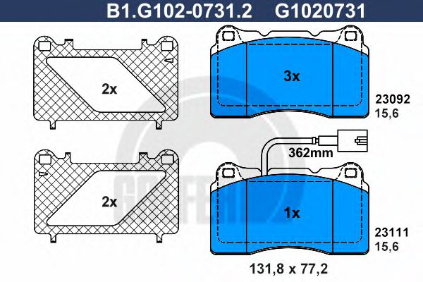 GALFER B1G10207312 Тормозные колодки GALFER для ALFA ROMEO